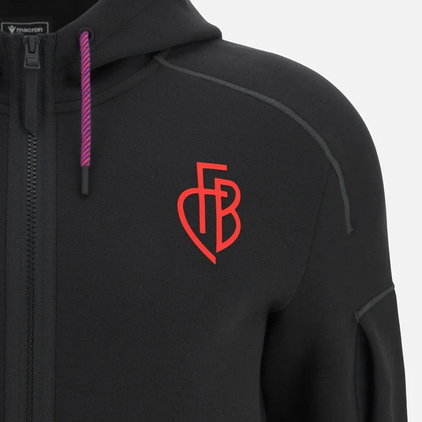 FC Basel 2025/26 Athleisure Camisola com capuz em algodão com fecho completo para adultos FC Basel 2025/26 Athleisure Camisola com capuz em algodão com fecho completo para adultos