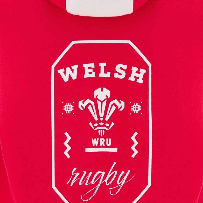 Hoodies vermelhos para adeptos do Welsh Rugby 2025/26 Hoodies vermelhos para adeptos do Welsh Rugby 2025/26