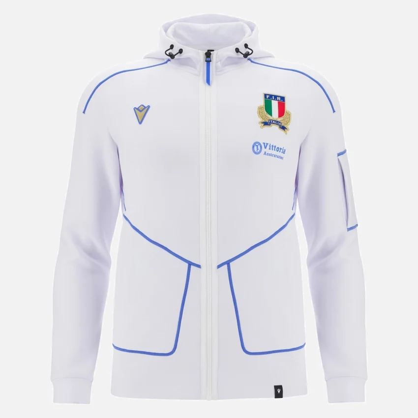 Italia Rugby 2025/26 Camisola Athleisure para adultos com fecho completo Italia Rugby 2025/26 Camisola Athleisure para adultos com fecho completo