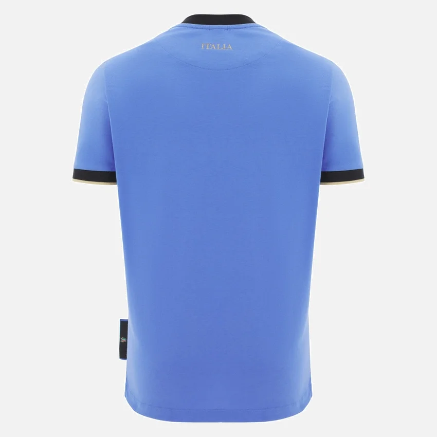 Linha de fãs de T-shirts de algodão canelado Italia Rugby 2025/26 Linha de fãs de T-shirts de algodão canelado Italia Rugby 2025/26