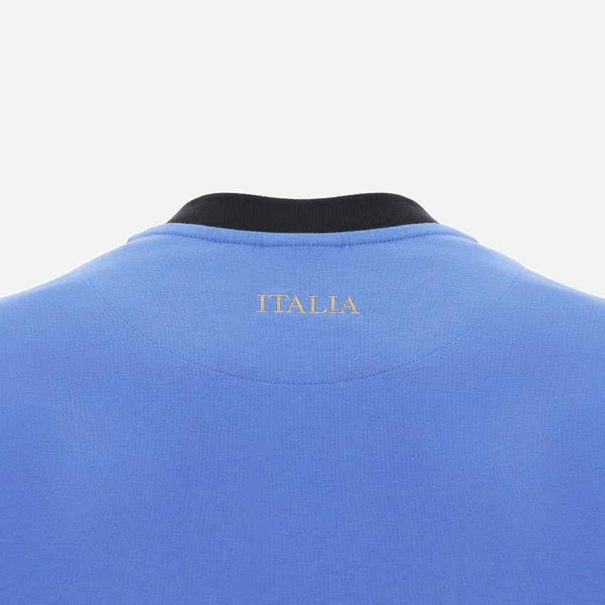 Linha de fãs de T-shirts de algodão canelado Italia Rugby 2025/26 Linha de fãs de T-shirts de algodão canelado Italia Rugby 2025/26