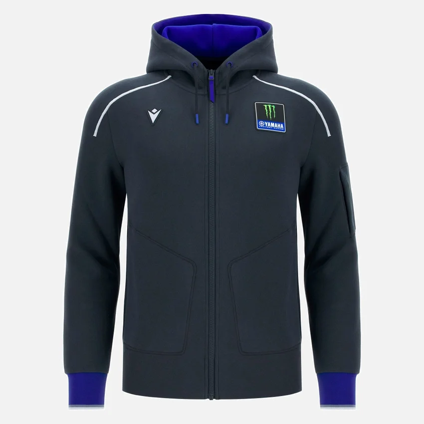 Monster Energy Yamaha MotoGP 2026 Camisola de viagem para homem com fecho completo Monster Energy Yamaha MotoGP 2026 Camisola de viagem para homem com fecho completo