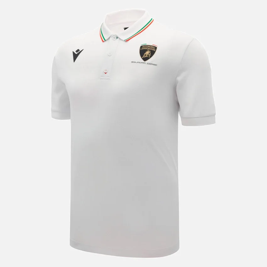 Polos Brancos Masculinos Automobili Lamborghini Squadra Corse Polos Brancos Masculinos Automobili Lamborghini Squadra Corse