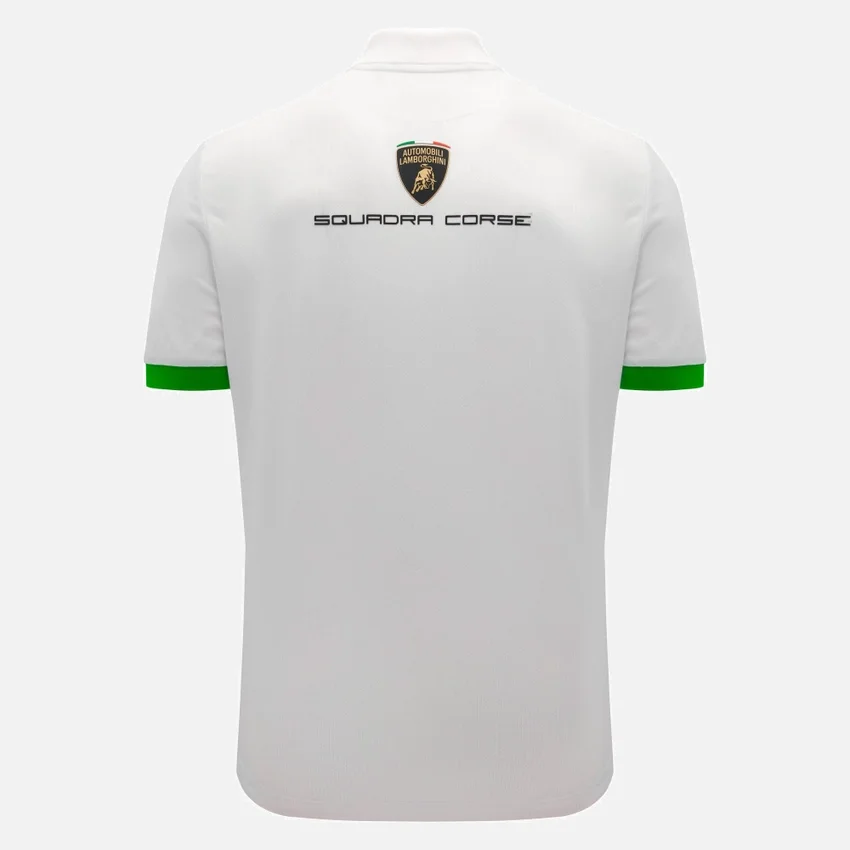 Polos Brancos Masculinos Automobili Lamborghini Squadra Corse Polos Brancos Masculinos Automobili Lamborghini Squadra Corse