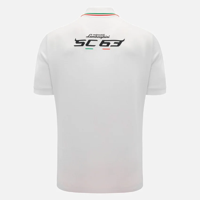 Polos Brancos Masculinos Automobili Lamborghini Squadra Corse Polos Brancos Masculinos Automobili Lamborghini Squadra Corse
