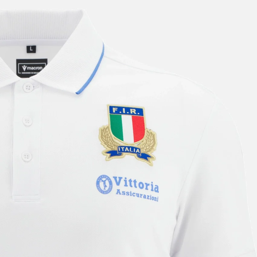 Polos de algodão para adultos Italia Rugby 2025/26 Athleisure Polos de algodão para adultos Italia Rugby 2025/26 Athleisure
