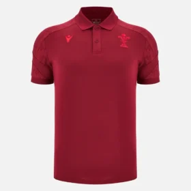 Polos de viagem Welsh Rugby 2025/26 Vermelho Escuro Polos de viagem Welsh Rugby 2025/26 Vermelho Escuro