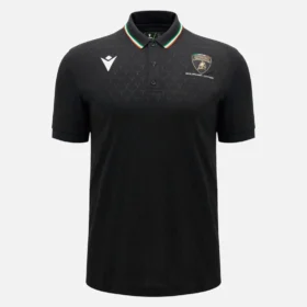 Polos pretos para homens da Automobili Lamborghini Squadra Corse