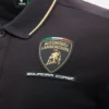 Polos pretos para homens da Automobili Lamborghini Squadra Corse