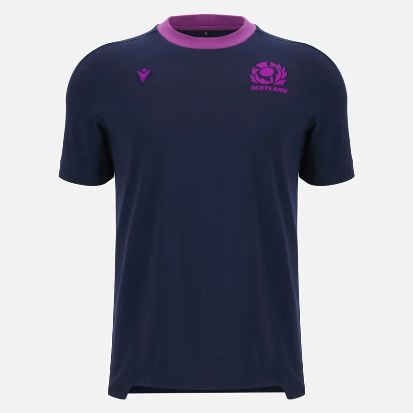 T-shirt de algodão azul-marinho Scottish Rugby 2025/26 T-shirt de algodão azul-marinho Scottish Rugby 2025/26