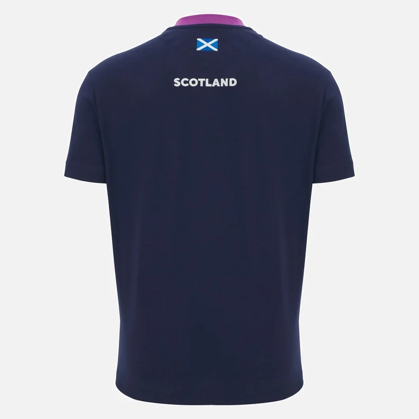 T-shirt de algodão azul-marinho Scottish Rugby 2025/26 T-shirt de algodão azul-marinho Scottish Rugby 2025/26