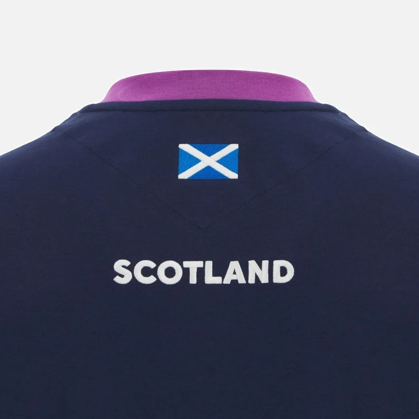 T-shirt de algodão azul-marinho Scottish Rugby 2025/26 T-shirt de algodão azul-marinho Scottish Rugby 2025/26