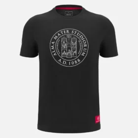 T-shirt de algodão preta para adultos da coleção Unibo