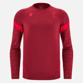 T-shirt de treino de manguitos longos Welsh Rugby 2025/26 Deep Red