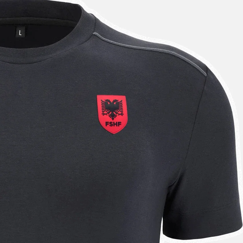 T-shirt de treino preta da Seleção Nacional da Albânia FSHF 2026/27 para homem T-shirt de treino preta da Seleção Nacional da Albânia FSHF 2026/27 para homem