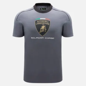 T-shirt desportiva cinzenta para homem da Automobili Lamborghini Squadra Corse