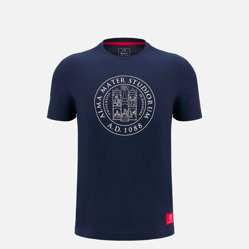 T-shirt infantil de algodão azul-marinho da coleção Unibo T-shirt infantil de algodão azul-marinho da coleção Unibo