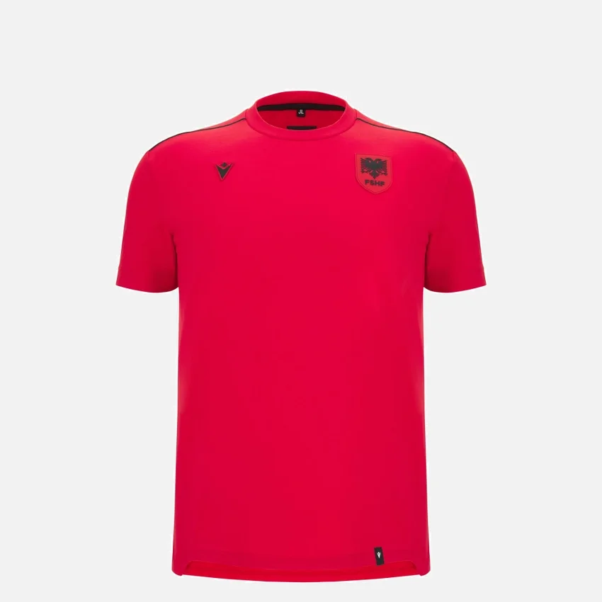 T-shirt vermelha da Seleção Nacional da Albânia FSHF 2026/27 Athleisure T-shirt vermelha da Seleção Nacional da Albânia FSHF 2026/27 Athleisure