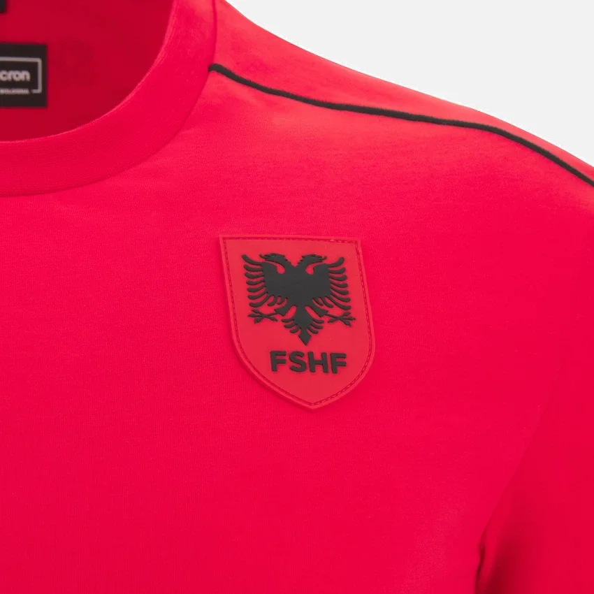 T-shirt vermelha da Seleção Nacional da Albânia FSHF 2026/27 Athleisure T-shirt vermelha da Seleção Nacional da Albânia FSHF 2026/27 Athleisure