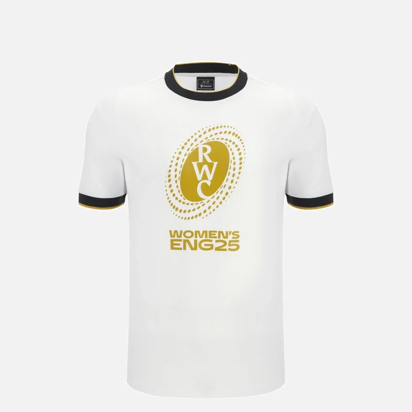 T-shirts da linha de fãs júnior da Copa do Mundo de Rúgbi Feminino 2025 T-shirts da linha de fãs júnior da Copa do Mundo de Rúgbi Feminino 2025
