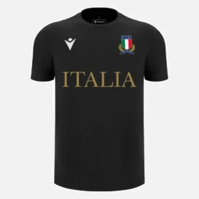 T-shirts de algodão da linha de fãs para adultos Italia Rugby 2025/26