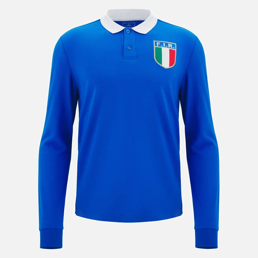T-shirts de algodão da linha de fãs para adultos Italia Rugby 2025/26 T-shirts de algodão da linha de fãs para adultos Italia Rugby 2025/26