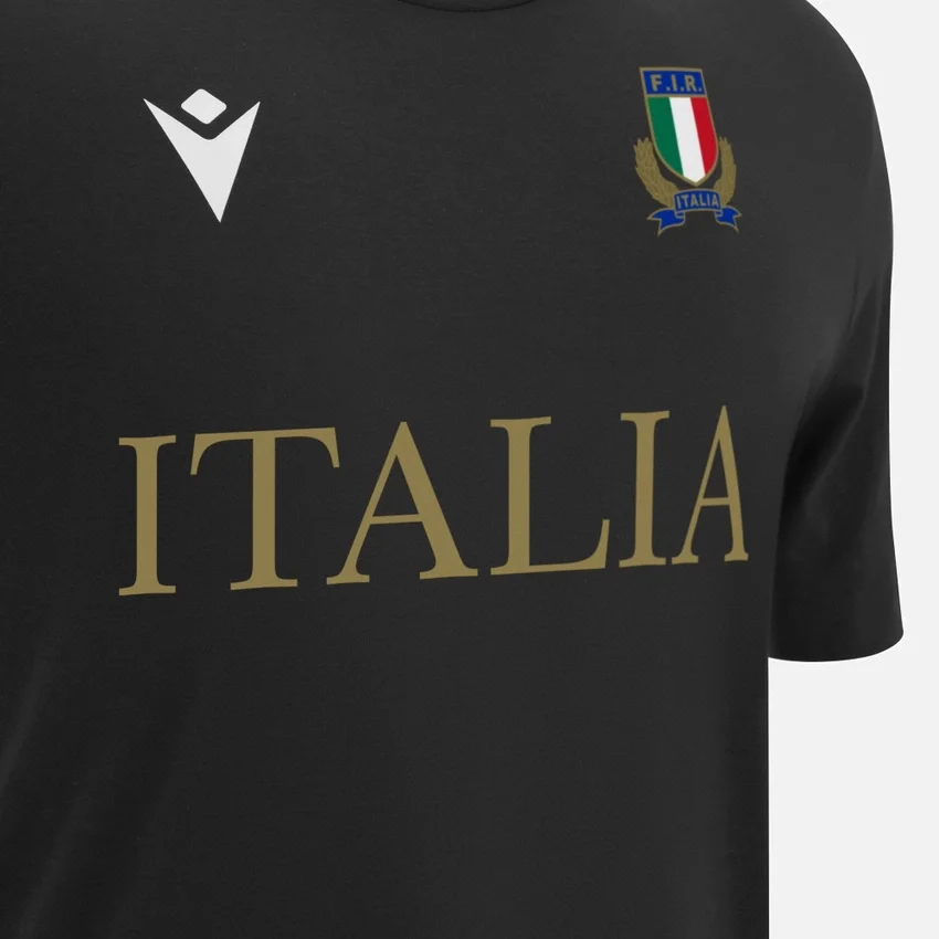 T-shirts de algodão da linha de fãs para adultos Italia Rugby 2025/26 T-shirts de algodão da linha de fãs para adultos Italia Rugby 2025/26