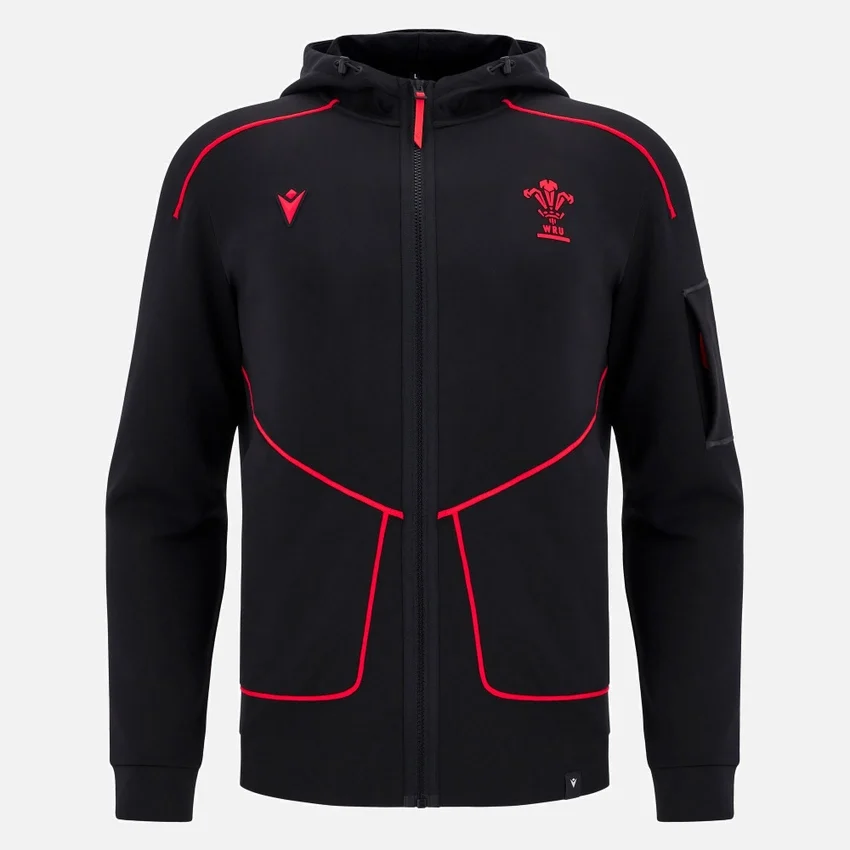 Welsh Rugby 2025/26 Black Athleisure Tech Hoodies Welsh Rugby 2025/26 Black Athleisure Tech Hoodies