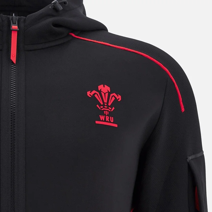 Welsh Rugby 2025/26 Black Athleisure Tech Hoodies Welsh Rugby 2025/26 Black Athleisure Tech Hoodies