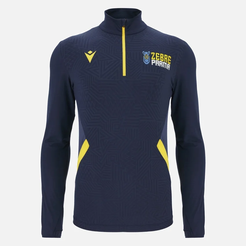Zebre Parma 2025/26 Camisola de treino com fecho de correr de 1/4 para adultos Zebre Parma 2025/26 Camisola de treino com fecho de correr de 1/4 para adultos